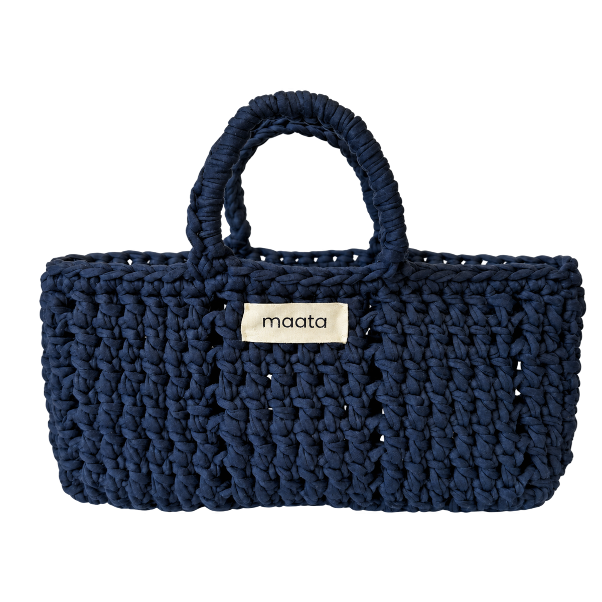 Maata Örgü Mini Tote Çanta Lacivert Maata Örgü Mini Tote Çanta Lacivert