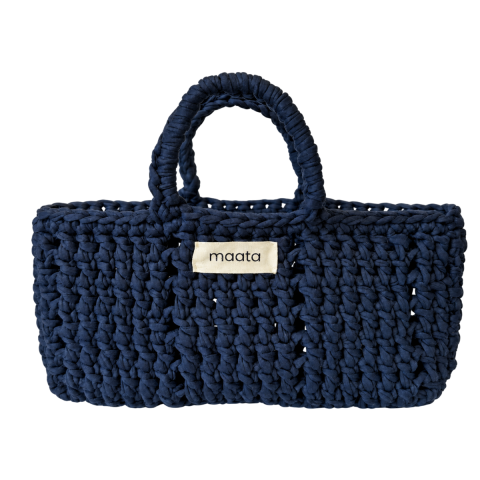 Maata Örgü Mini Tote Çanta Lacivert